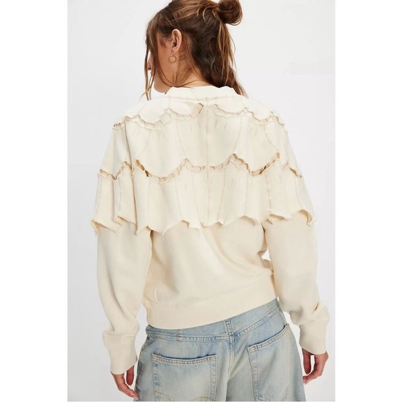 New Free People Fluttercape Sweatshirt Size M - Picture 2 of 7